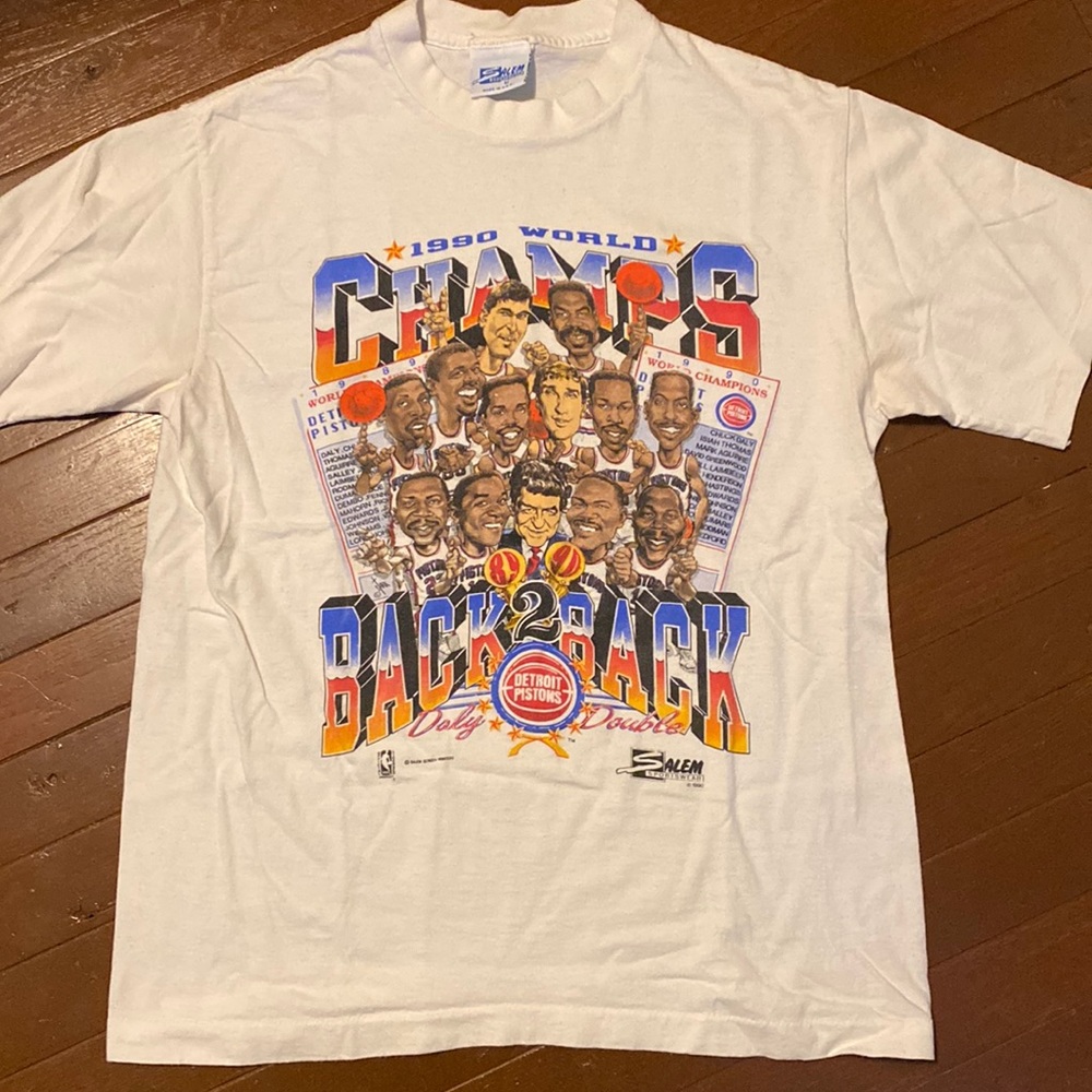 Vintage NBA Detroit Pistons 1990 World Champions Cartoon Short - Size M